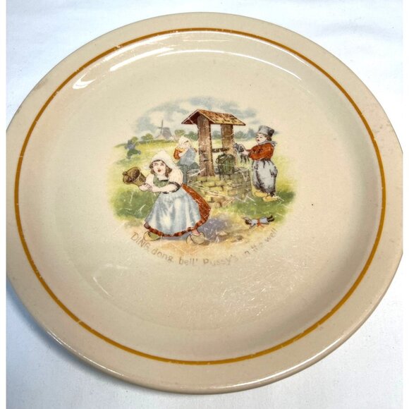 Vintage Warwick China Santone Childs Plate 1943 Ding Dong Bell Design - Picture 1 of 3